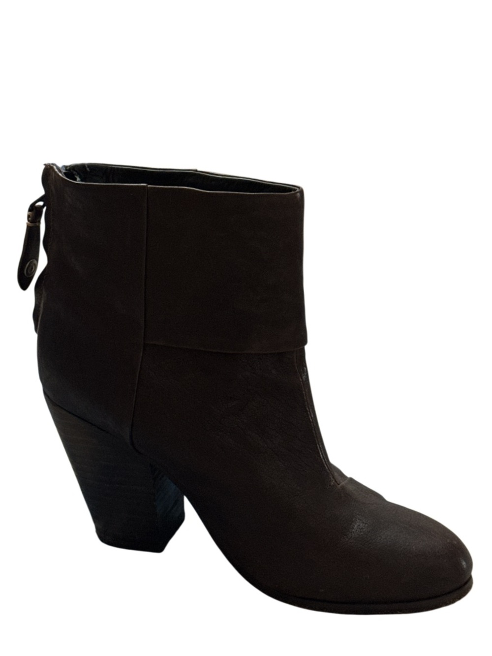 rag & bone Chocolate Brown Newbury Ankle Boot with Stacked Heel